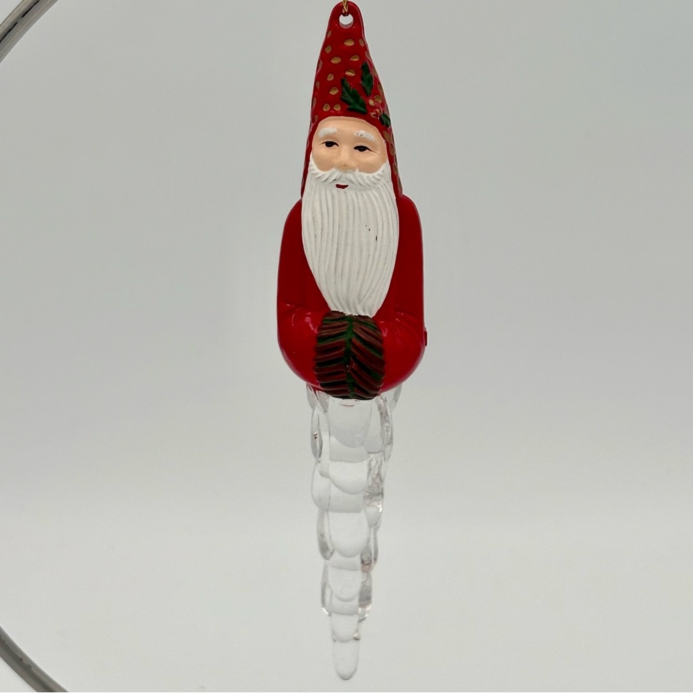 Santa Claus Icicle Christmas Ornament 6”